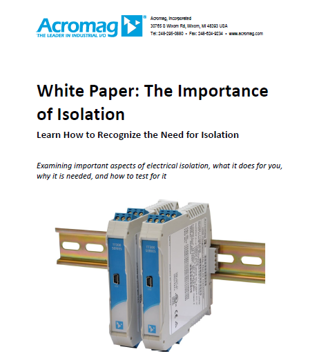 Why is Signal Isolation important? White Paper Front Cover