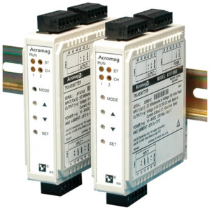 This is an image of a DC Voltage Current Input Transmitters 611T 612T. This unit is also known as a signal isolator and is made my Acromag.
