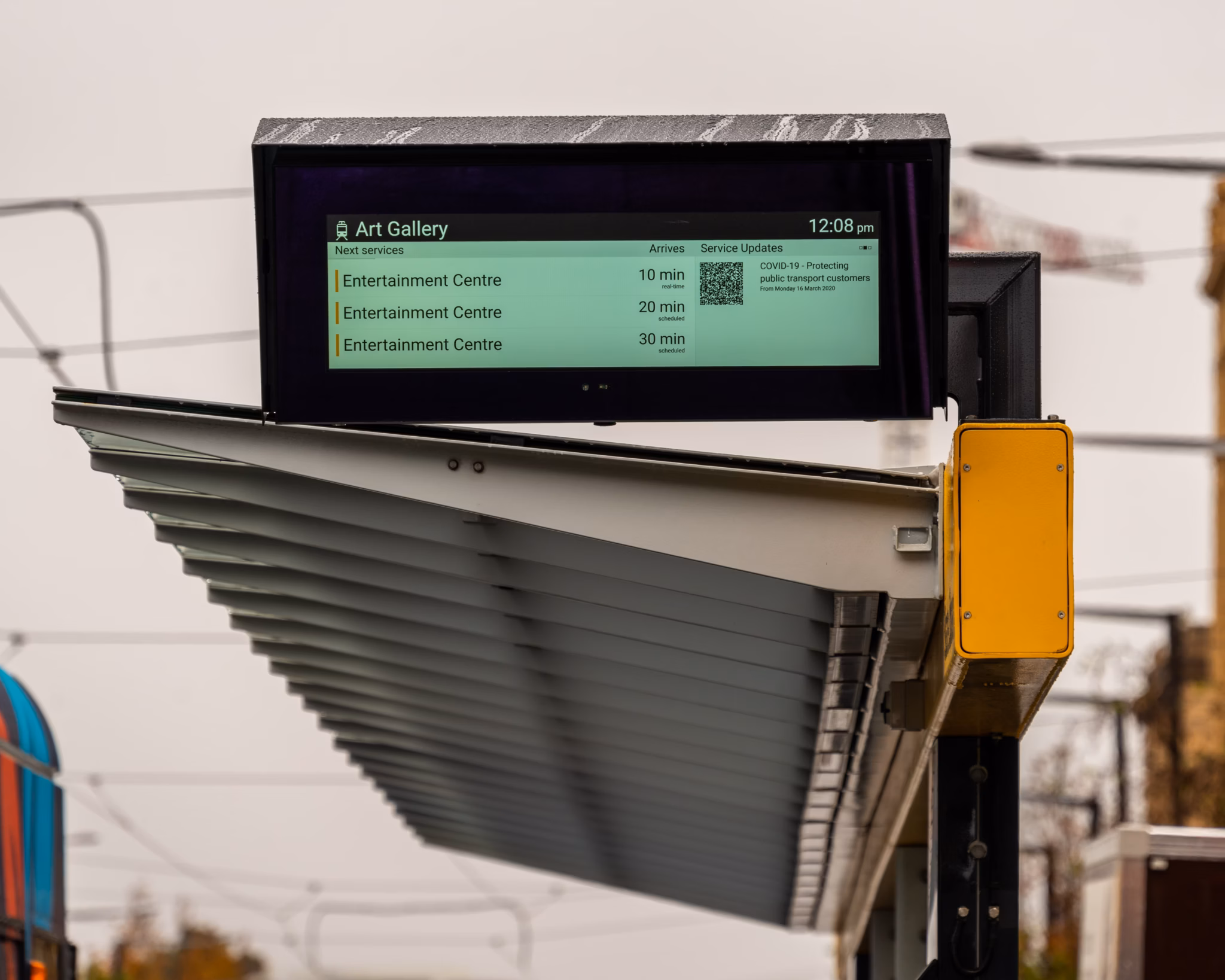 Double sided slimline PID Adelaide Art Gallery Light Rail Stop