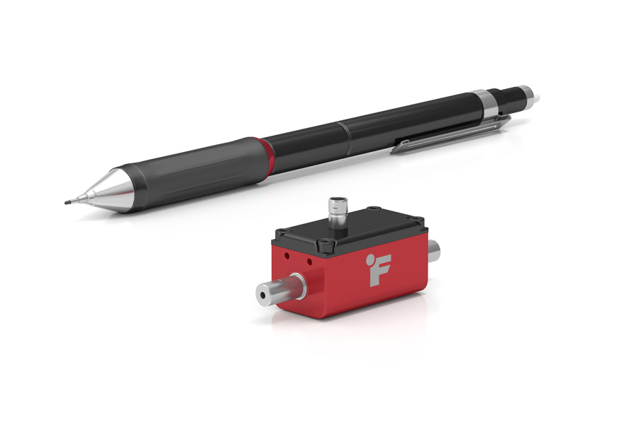 QTA163 Miniature Torque Sensor Size against a pen