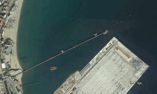 Image of jetty from Google Earth