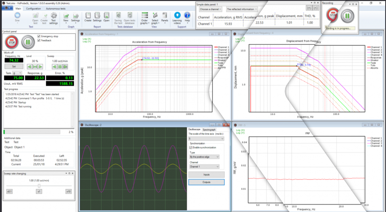 Vibration Control Software VisProbe SL Metromatics