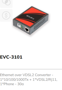 Ethernet over VDSL2 Converter