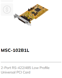 2 Port RS422 485 Low Profile Multiport Serial Card