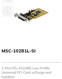 2 Port Serial Low Profile Card