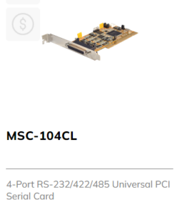 4 Port Serial Universal PCI Board