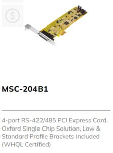 4 Port RS422 485 PCI Express Card