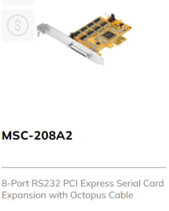 8 Port PCI Express Serial Card