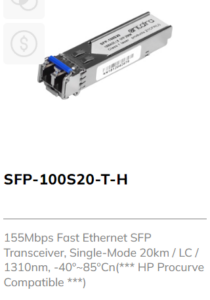 Fast Ethernet SFP Single Mode Module