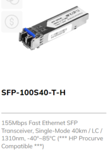 155Mbps Fast Ethernet SFP