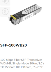 100 Mbps Fibre SFP Transceiver