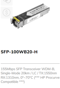 155Mbps SFP Transceiver Single Mode