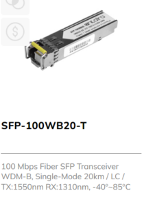 100 Mbps Fibre SFP Transceiver