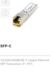 Copper Ethernet SFP Transceiver