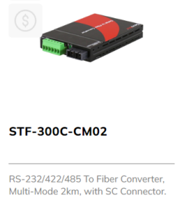 Serial to fibre converter multi mode up 2km