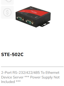 2 Port Serial to Ethernet Server