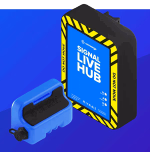 Wireless Concrete Sensors with Signal Hub that collects concrete temperature and strength data