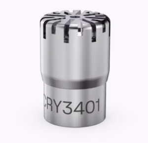 CRY3401 is a 1/4-inch prepolarized free-field microphone for low-noise and high-frequency testing up to 40 kHz
