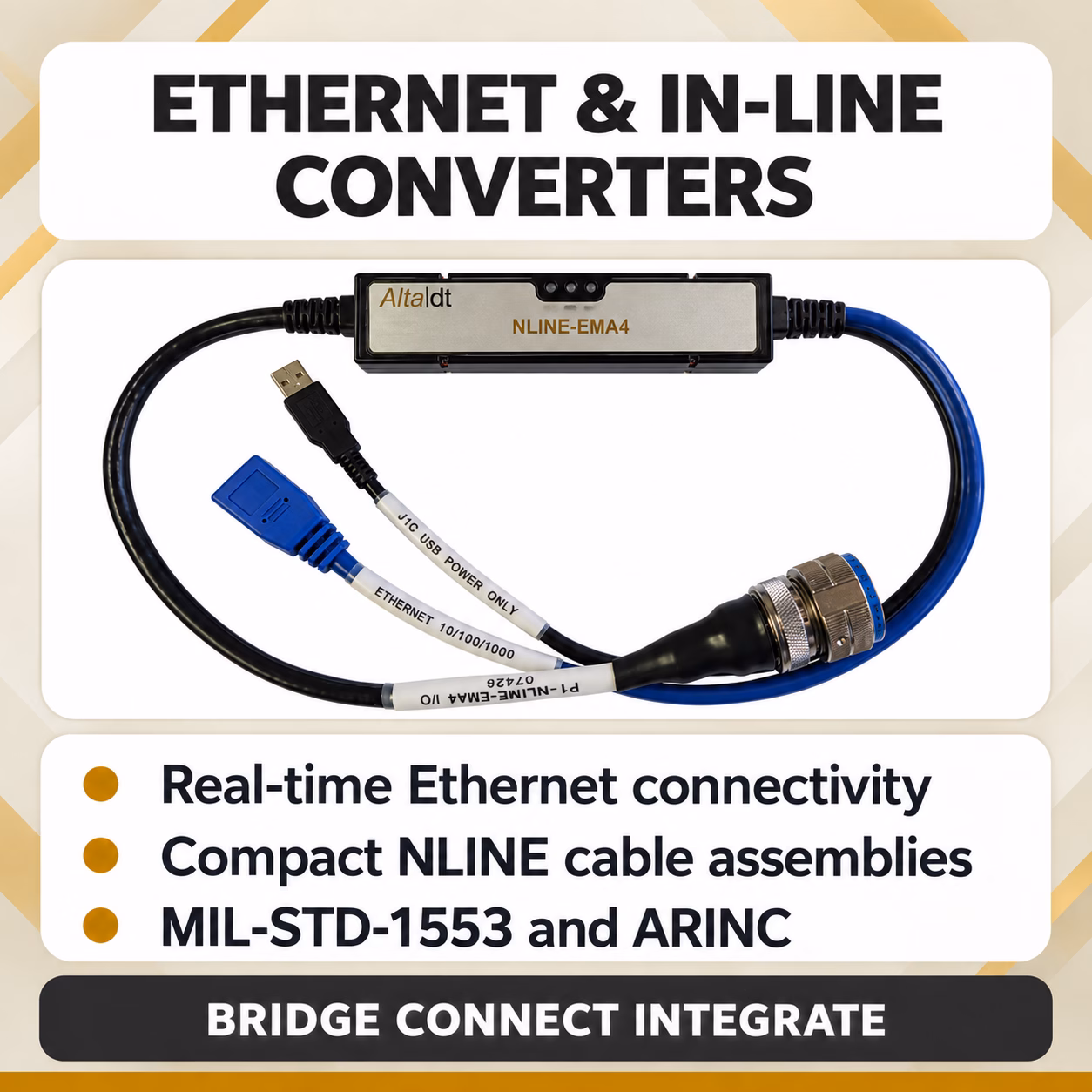 Alta Data Ethernet and in-line avionics converters