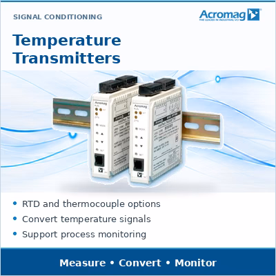 Acromag temperature transmitters — RTD and thermocouple signal conversion