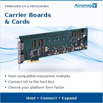Acromag Carrier Boards and Cards — connect compatible mezzanine I/O modules to host systems
