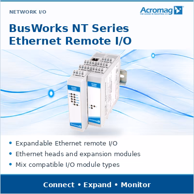 Acromag BusWorks NT Series — expandable Ethernet remote I/O with compatible expansion modules