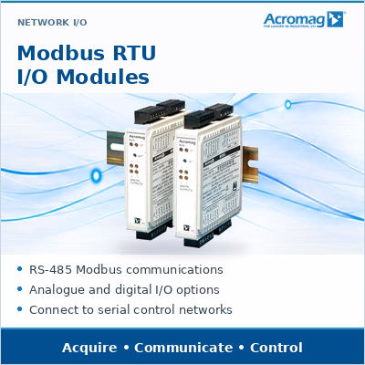 Acromag Modbus RTU I/O modules — connect field signals to RS-485 serial control networks