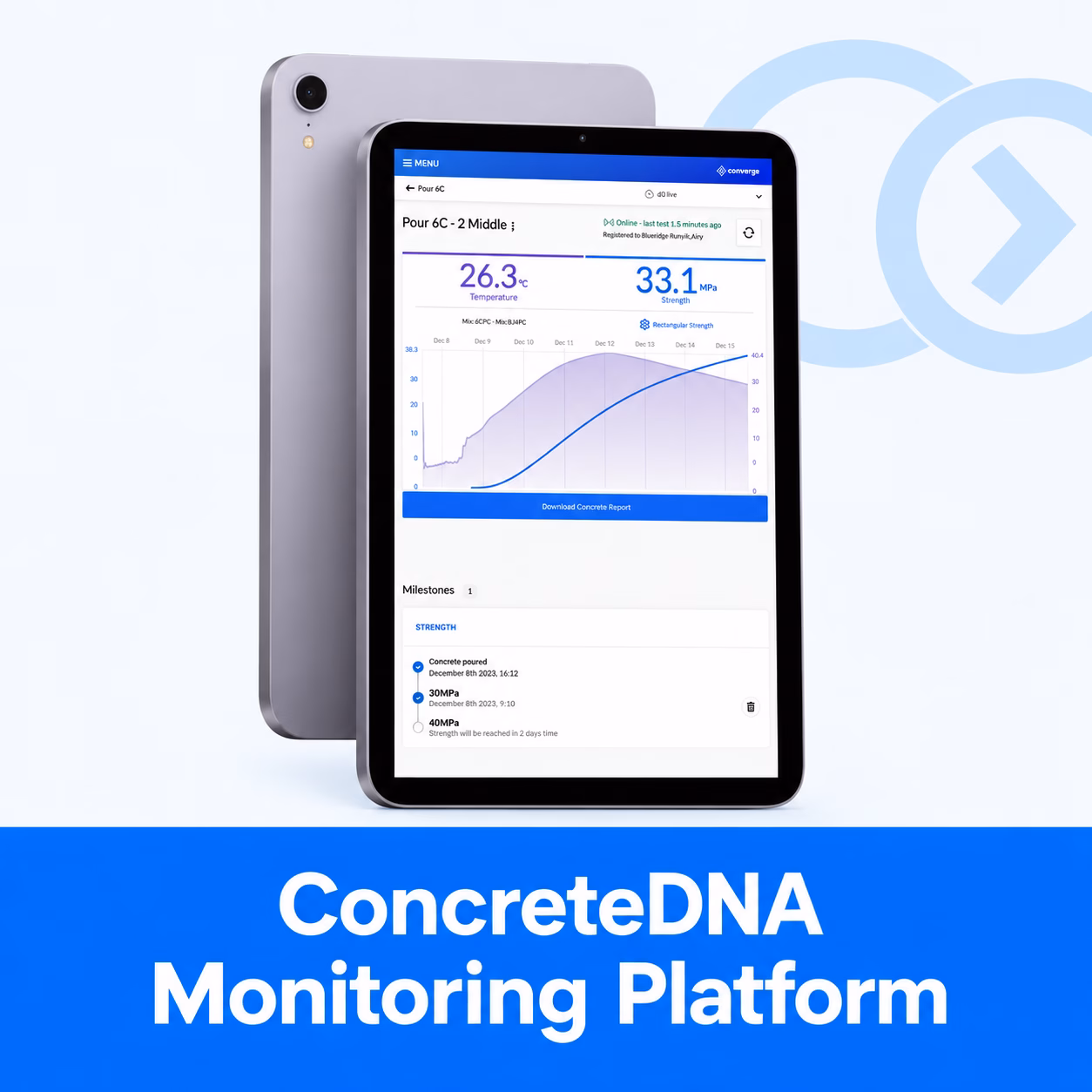 Converge ConcreteDNA concrete monitoring platform