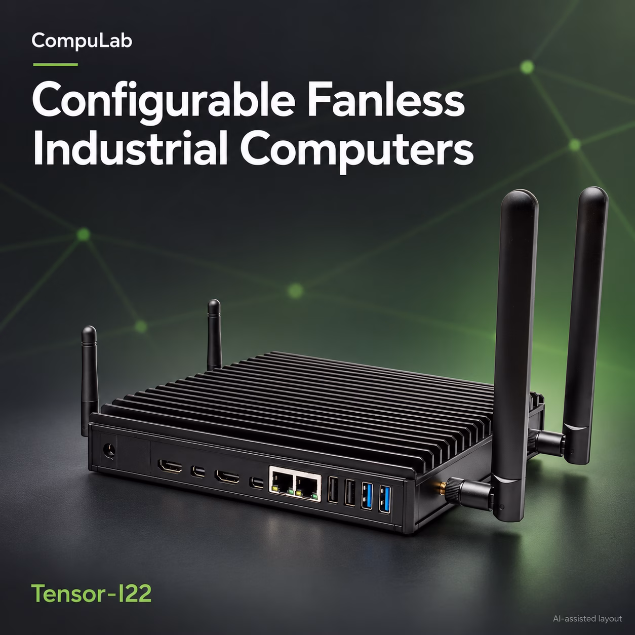 CompuLab Tensor-I22 configurable fanless industrial computer