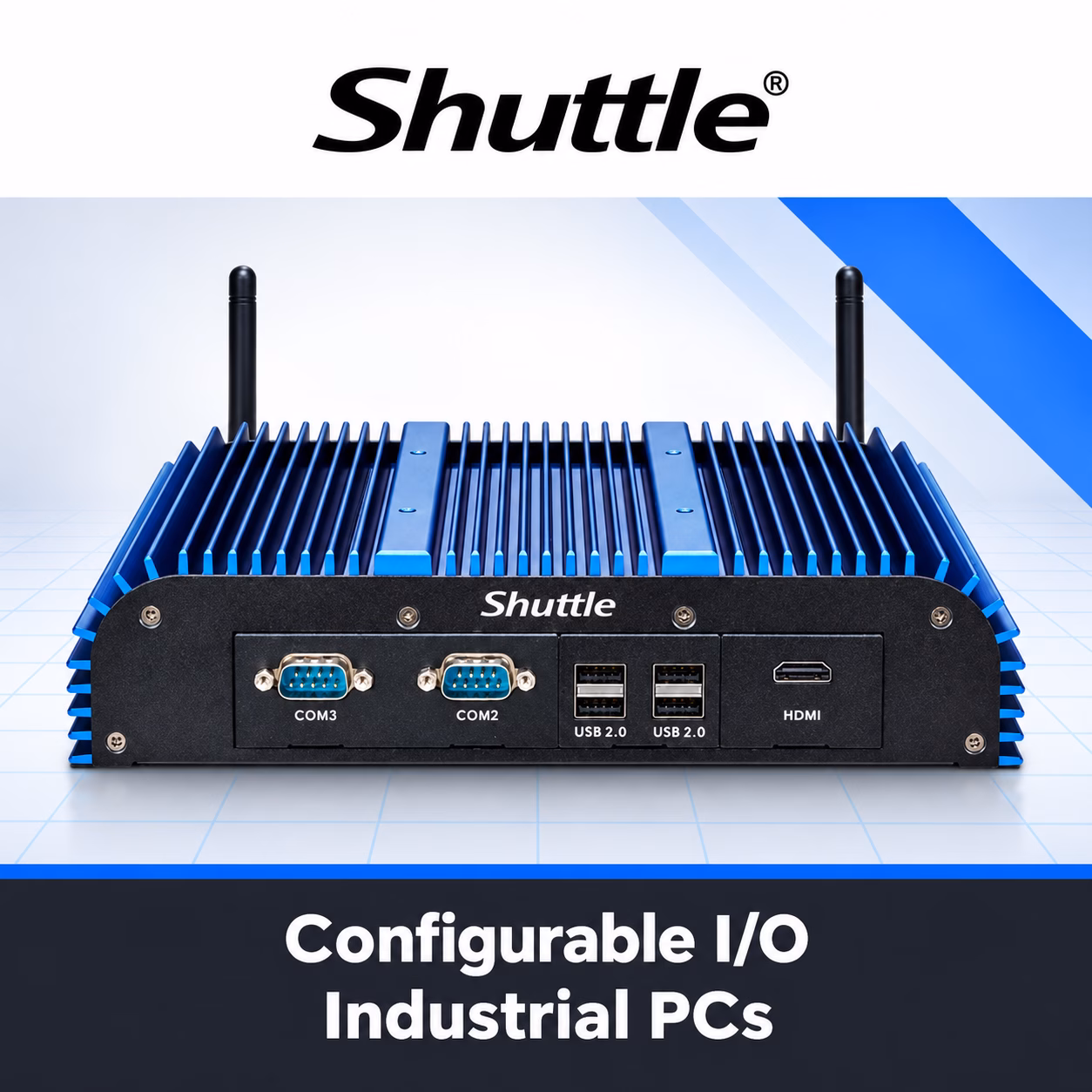 Shuttle configurable I/O industrial PCs